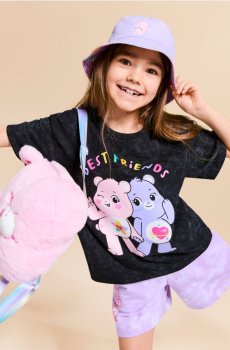 Бавовняна футболка з принтом Care Bears - чорний