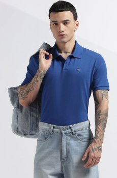 Calvin Klein Jeans Men Brand Logo Polo Collar T-shirt