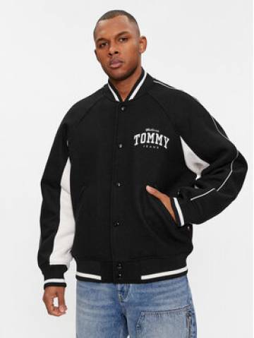 Tommy Jeans Демісезонна куртка Tjm Wool Varsity Bomber DM0DM17884 Чорний Regular Fit Tommy Jeans Демісезонна куртка Tjm Wool Varsity Bomber DM0DM17884 Чорний Regular Fit