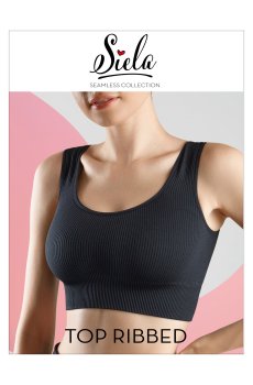 Топ женский Siela Top Ribbed в рубчик, Black, размер L-XL