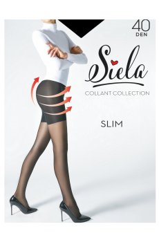 Колготки женские Siela Slim с шортиками, 40 DEN, Nero, размер 4