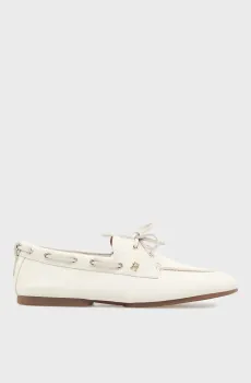 Женские белые кожаные топсайдеры SLEEK BOAT Белый 36 Tommy Hilfiger FW0FW09148