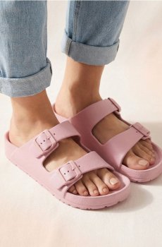 Пінні тапочки з регульованими ремінцями - рожевий