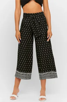 Женские черные кюлоты с узором Черный 34 Tally Weijl SPAVIGINTA