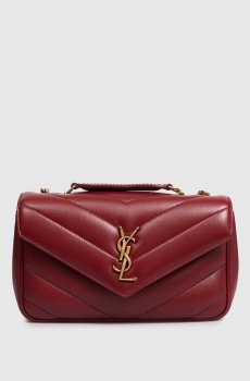 Бордовая кожаная сумка-мессенджер LOULOU
