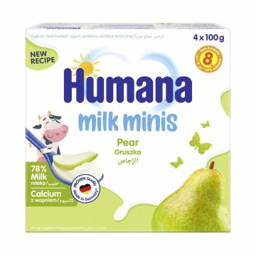 Детский кисломолочный продукт Humana Milk Minis Pear с грушей, от 8 месяцев, 4*100 г