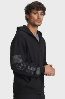 Мужское черное худи UA Rival LW Graphic FZ Черный S Under Armour 6014687-001