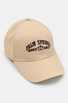 Кепка з вишитим написом Palm Springs - нюдовий