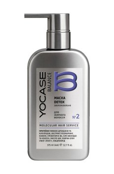 Увлажняющая маска Green Pharm Cosmetic Yocase Balance Detox 2 Molecular Hair Service для жирных волос, 375 мл