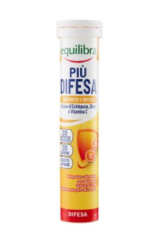 Комплекс для поддержания энергии equilibra Piu Difesa с эхинацеей, цинком и витамином С, 20 шипучих таблеток