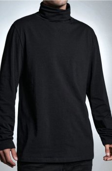 Хлопковая водолазка basic - чорний