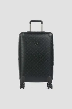 Женский черный чемодан с узором 64 см Черный ONESIZE Guess TWK745.29820;BLA