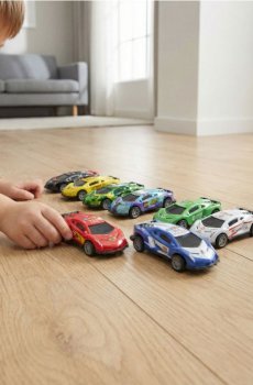 Іграшка - Набір з 8 швидких автомобілів - різнобарвний