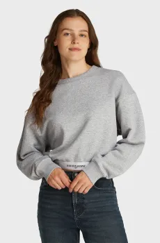 Женский серый свитшот TJW BOXY CRP TAPE CREW EXT Серый M Tommy Jeans DW0DW19402