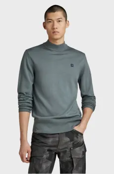 Мужской серый шерстяной гольф Premium core mock Серый XXL G-Star RAW D21932,B692