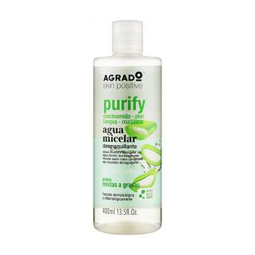 Мицеллярная вода Agrado Skin Positive Purify Micellar Water Make-Up Remover с ниацинамидом и алоэ вера, 400 мл