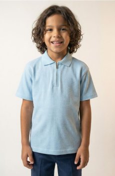 Бавовняна сорочка поло - блакитний