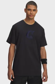 Мужская черная футболка Curry Verbiage Tee 1 Черный S Under Armour 6007301-001