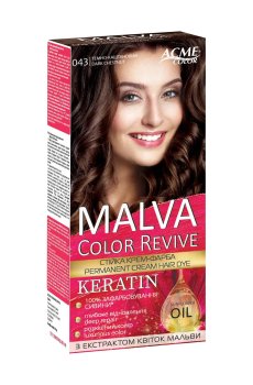 Стойкая крем-краска для волос Malva Color Revive 043 Темно-каштановый, 105 мл