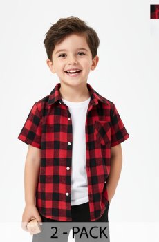KIDGARB Boys Buffalo Checks Checked Casual Shirt