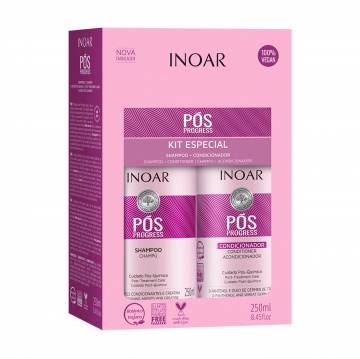 Набор для поврежденных волос Inoar Pos Progress (шампунь, 250+ кондиционер, 250 мл) Набор для поврежденных волос Inoar Pos Progress (шампунь, 250+ кондиционер, 250 мл)