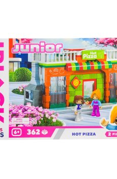 Игрушка-конструктор iBlock Junior Горячая пицца, в коробке, от 6 лет, 37.5*25.5*6 см, 362 детали, 2 фигурки (KH08/013/4)