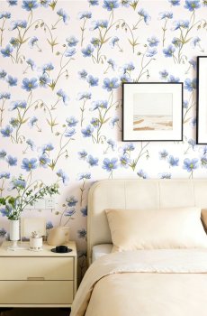 Самоклейні шпалери з квітковим мотивом - пурпуровий