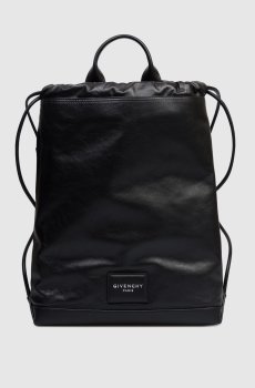 Черный кожаный рюкзак Antigona с логотипом