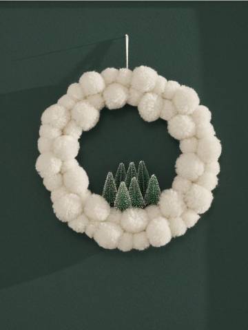 Декоративний вінок - кремовий