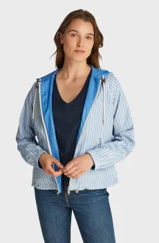 Женская двусторонняя ветровка PRINTED STRIPE REV WINDBREAKER Голубой L Tommy Hilfiger WW0WW44986