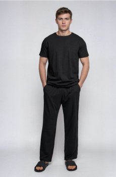 Двокомплектна бавовняна піжама - чорний