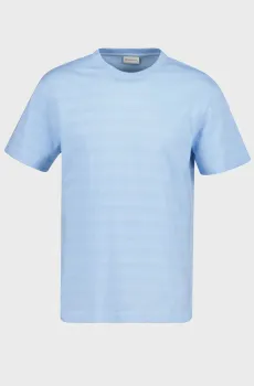 Мужская голубая футболка в полоску TEXTURE Голубой L Gant 2003400