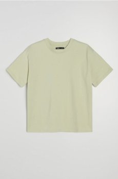 Бавовняна футболка зі стразами - жовто-зелений