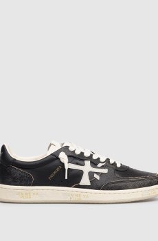 Черные кожаные кроссовки Bskt Clay