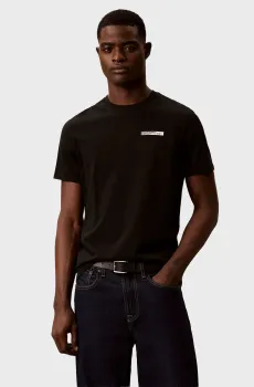 Мужская черная футболка SUPIMA LOGO PATCH Черный L Calvin Klein LV04LG810G