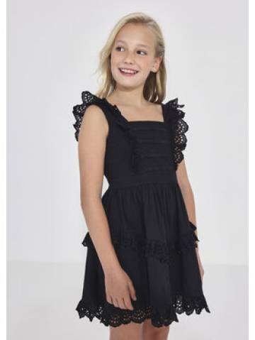Mayoral Літня сукня 6918 Чорний Regular Fit Mayoral Літня сукня 6918 Чорний Regular Fit