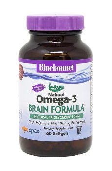 Омега-3 Bluebonnet Nutrition Omega-3 Brain Formula, 60 капсул