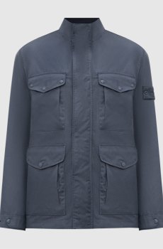 Синяя куртка с патчем логотипа