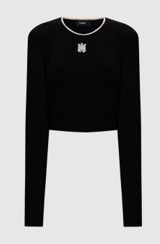 Черный джемпер в рубчик