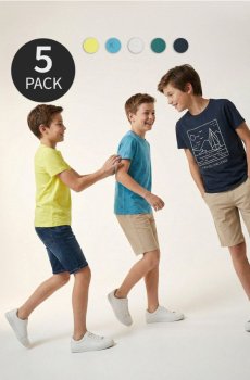 Бавовняні футболки 5 pack - темно-синій