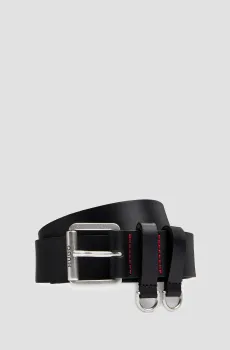 Мужской черный кожаный ремень Черный 95 HUGO 50512783;001