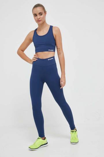 Спортивный бюстгальтер Hummel Active цвет синий однотонный Спортивный бюстгальтер Hummel Active цвет синий однотонный