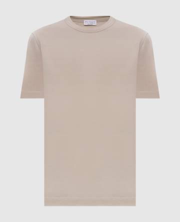 Бежевая футболка с цепочкой мониль