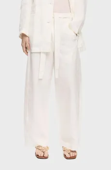 Женские белые льняные брюки Белый 40 Bimba Y Lola 251BR6028.10070