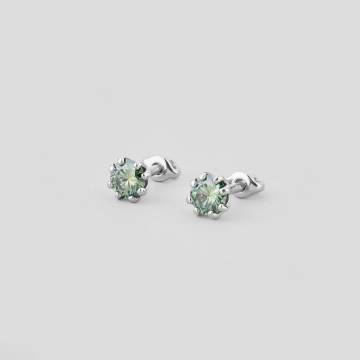 Серебряные серьги Minimal МН-18с-lightgreen Серебряные серьги Minimal МН-18с-lightgreen