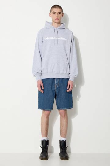 Хлопковая кофта thisisneverthat T-logo LT Hoodie мужская цвет серый с капюшоном с принтом TN240TSWHO01 Хлопковая кофта thisisneverthat T-logo LT Hoodie мужская цвет серый с капюшоном с принтом TN240TSWHO01