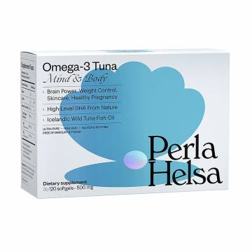 Омега-3 Perla Helsa Omega-3 Tuna Mind & Body из тунца, с DHA-формулой, 500 мг, 120 капсул Омега-3 Perla Helsa Omega-3 Tuna Mind & Body из тунца, с DHA-формулой, 500 мг, 120 капсул