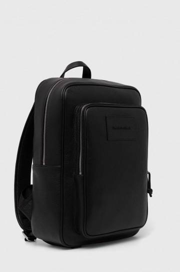 Кожаный рюкзак Emporio Armani мужской цвет чёрный большой однотонный Кожаный рюкзак Emporio Armani мужской цвет чёрный большой однотонный