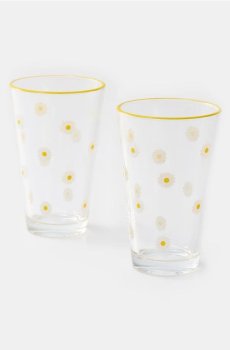 Набір склянок із мотивом ромашок, 2 шт. - різнобарвний