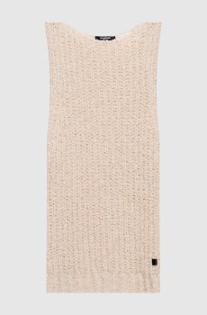 Бежевый твидовый топ